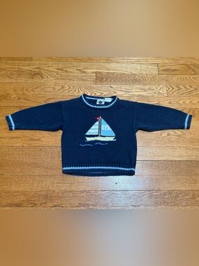 VTG 90s Boys (24M) Good Lad of Philadelphia Knit Nautical Sailboat Sweater EUC